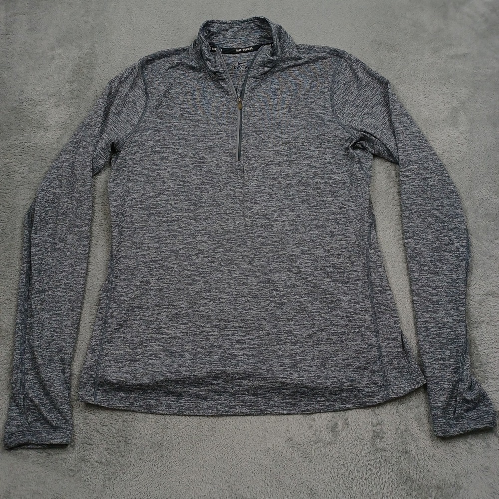 Nike Sweater Womens Medium Gray 1/4 Zip Running Activewear Casual Gym Training